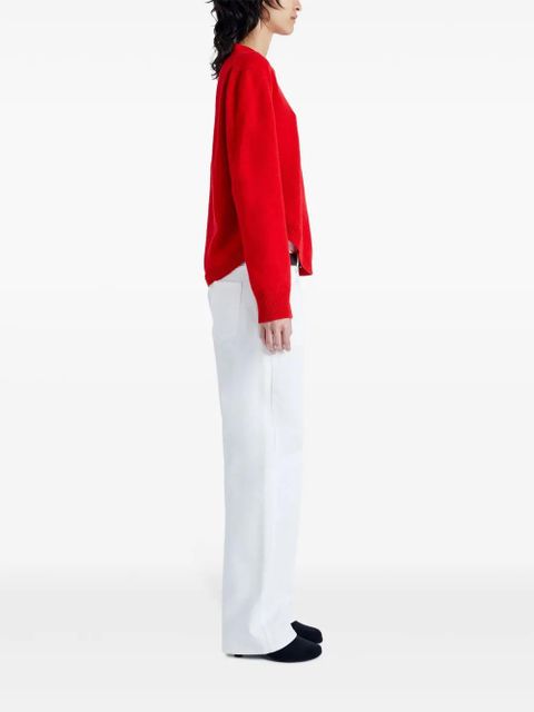 Proenza Schouler intarsia knit-logo merino-wool jumper - Red