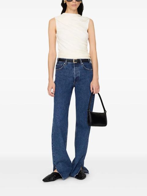 ANINE BING Lucia draped cowl-neck top - White - zdjęcie produktu nr 1