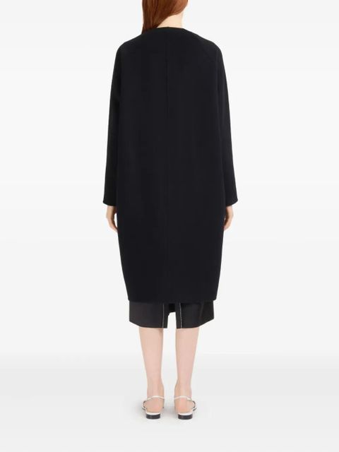 Marni logo-embroidered coat - Black