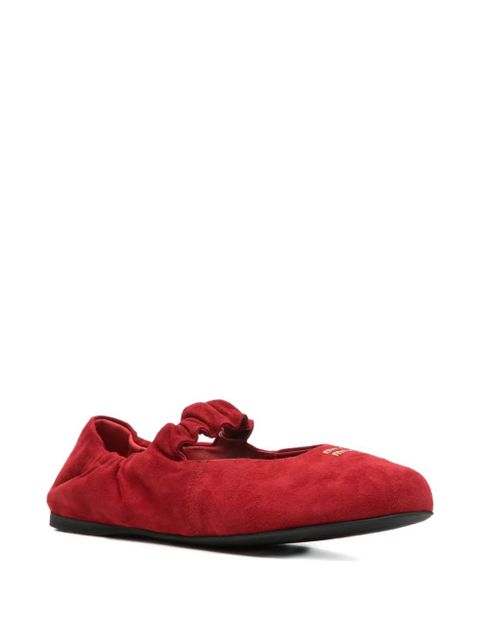 Miu Miu elasticated-strap ballet flats - Red