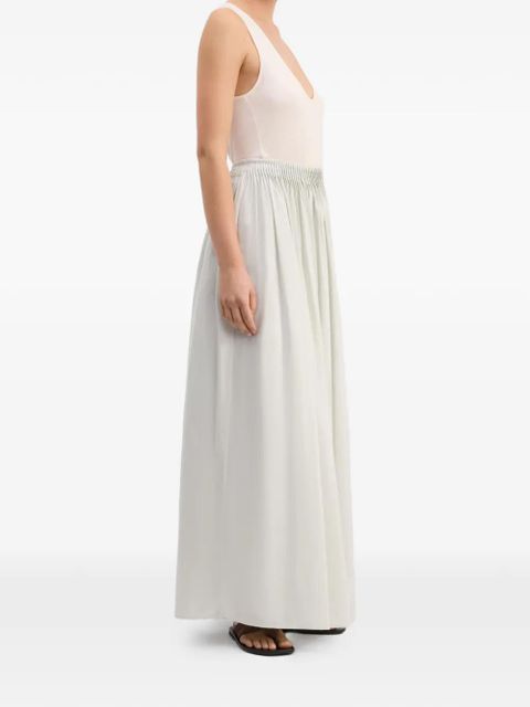 LouLou de Saison Naya gathered midi long skirt - Neutrals