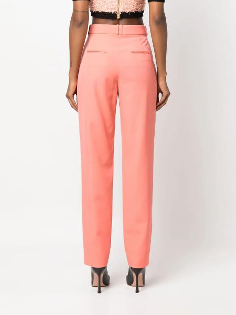 Balmain split-hem virgin wool tapered trousers - Orange