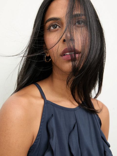 Answear.LAB sukienka kolor granatowy maxi prosta