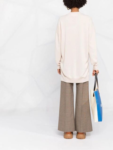 Marni knitted V-neck long-sleeve jumper - Neutrals