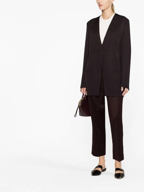 Jil Sander V-neck single-breasted jacket - Brown