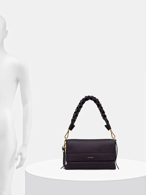 Coccinelle torebka skórzana BOHEME GRANA DOUBLE kolor fioletowy E1.M50.12.01.01