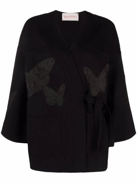 Valentino Garavani embroidered butterfly wrap jacket - Black - zdjęcie produktu nr 1