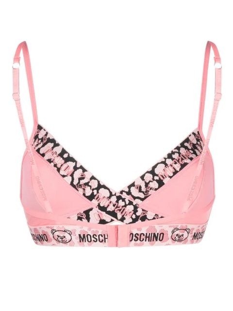 Moschino leopard-print logo-jacquard bralette - Pink - zdjęcie produktu nr 2