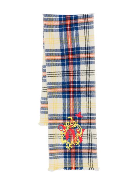 Vivienne Westwood Yak tartan-pattern scarf - Blue