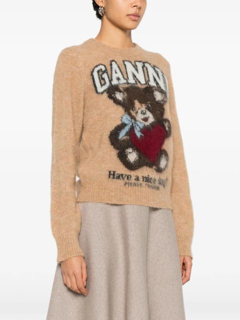 GANNI patterned-jacquard sweater - Brown - zdjęcie produktu nr 2