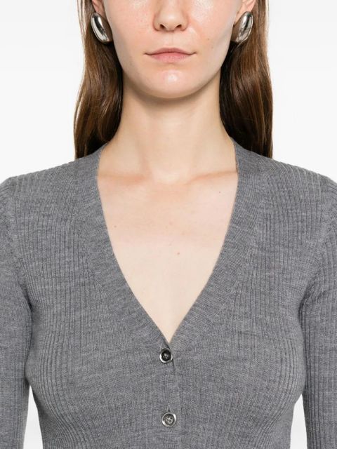 PINKO button ribbed cardigan - Grey