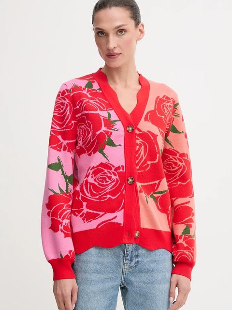 Never Fully Dressed kardigan damski kolor różowy NFDKN675 - zdjęcie produktu nr 1