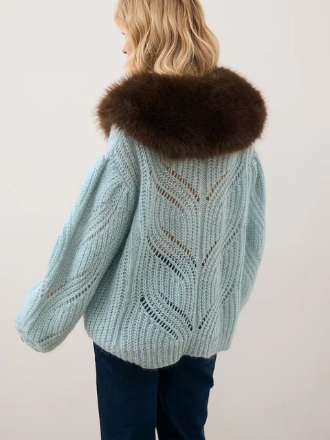 Bizuu szalik FLOOFU damski kolor brązowy gładki FLOOFU BRĄZOWY