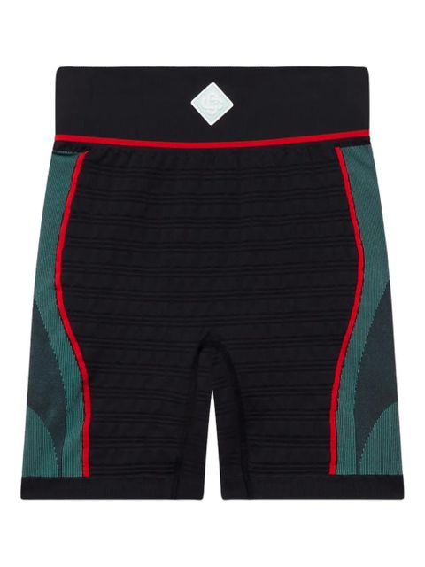 Casablanca ribbed panelled cycling shorts - Black - zdjęcie produktu nr 1