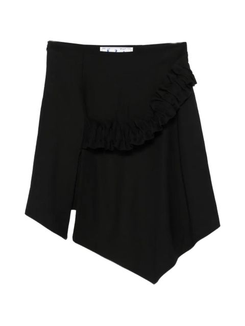 Off-White gathered detail asymmetric short skirt - Black - zdjęcie produktu nr 1