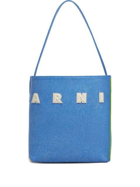 Marni logo-patch tote bag - Blue - zdjęcie produktu nr 1