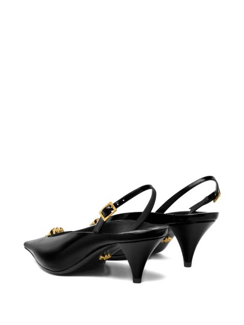 Versace medusa-head pointed-toe mules - Black
