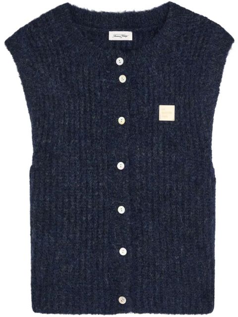 American Vintage button-up sleeveless vest - Blue - zdjęcie produktu nr 2