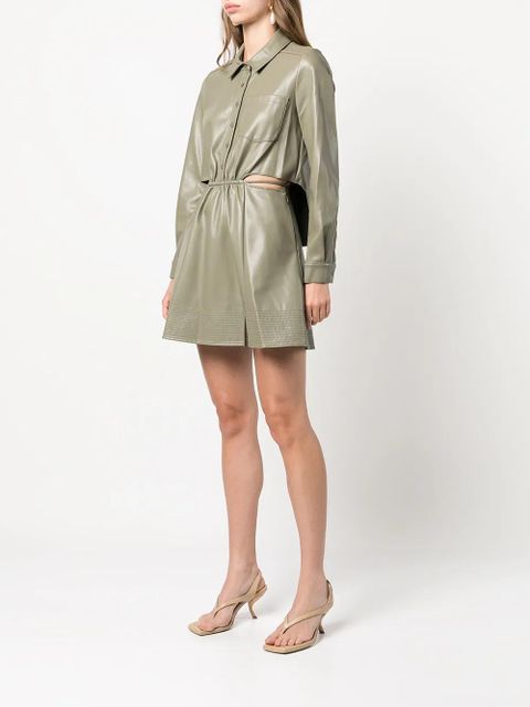 Simkhai faux-leather cut-out dress - Green - zdjęcie produktu nr 2