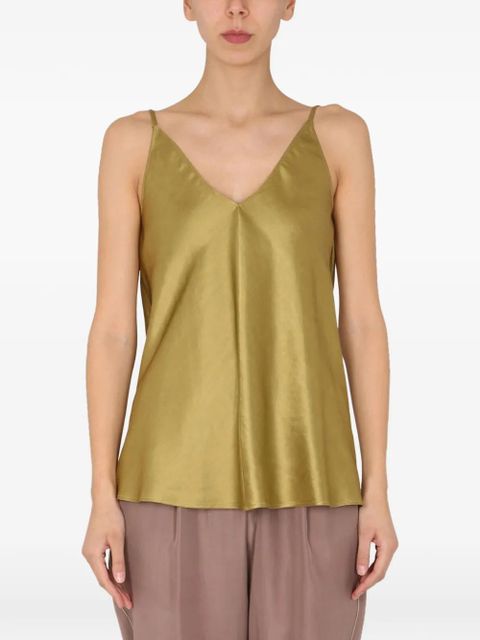 Alysi V-neck linen top - Green - zdjęcie produktu nr 1