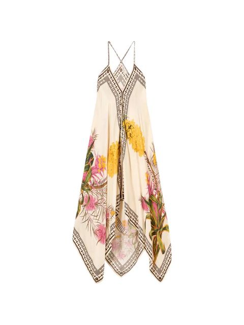 Blumarine floral print V-neck dress - Neutrals - zdjęcie produktu nr 1