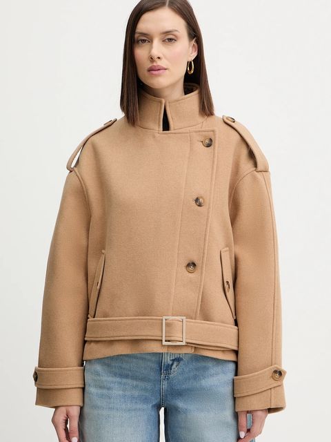 Morgan płaszcz z dodatkiem wełny kolor beżowy GMOT