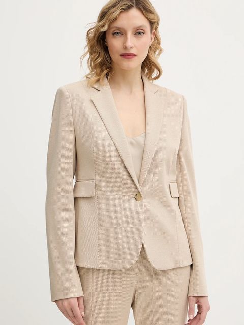 BOSS marynarka kolor beżowy jednorzędowa 50555741 - zdjęcie produktu nr 1