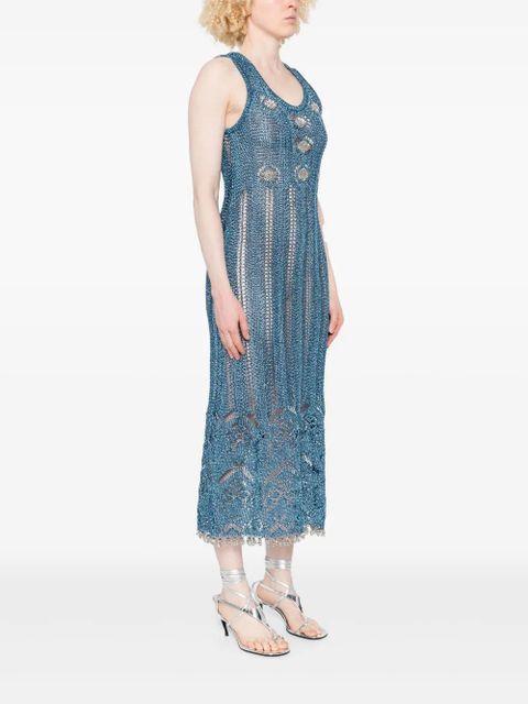 Rabanne lurex-knit midi dress - Blue