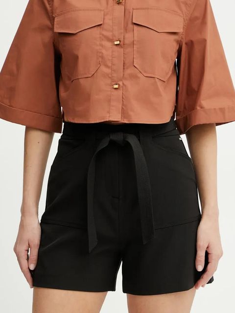 Guess szorty VALENTINA damskie kolor czarny gładkie high waist W5GD0I WH9Y2 - zdjęcie produktu nr 1