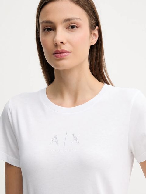 Armani Exchange t-shirt bawełniany damski kolor biały XW001459 AF10356