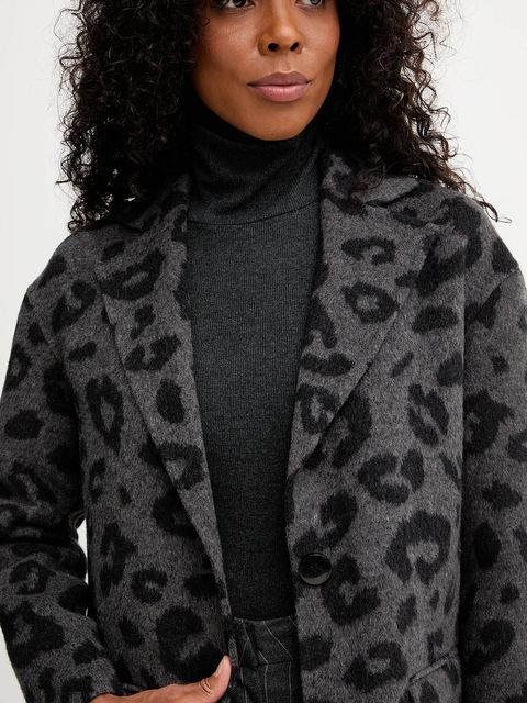 Silvian Heach płaszcz z wełną JUAN kolor szary GPA25015CP