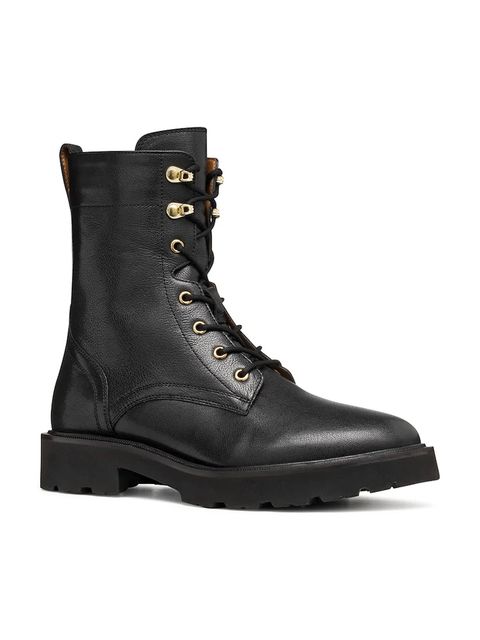 Geox botki skórzane D NORIZE damskie kolor czarny na płaskim obcasie D564ZC 00081 C9999 - zdjęcie produktu nr 2