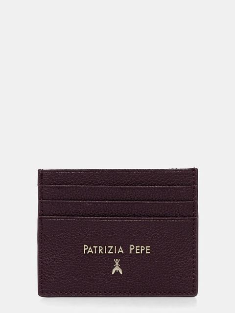Patrizia Pepe etui na karty skórzane kolor fioletowy CQ7001 L001 - zdjęcie produktu nr 1