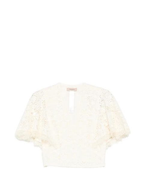 TWINSET lace flared-sleeves blouse - Neutrals - zdjęcie produktu nr 1