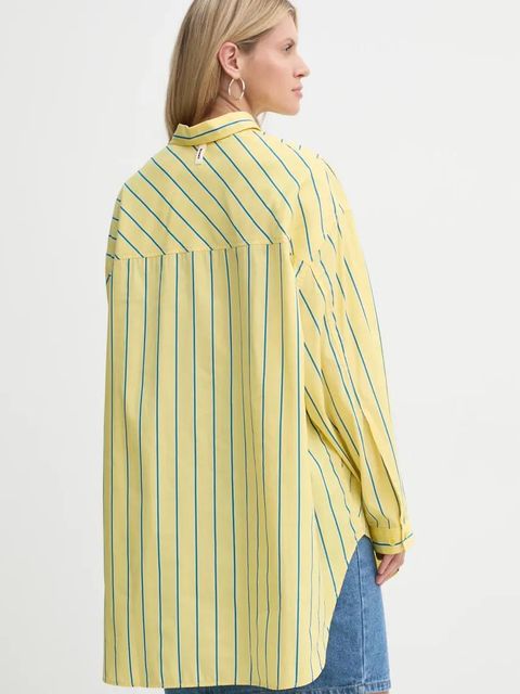 Sunnei koszula bawełniana kolor żółty relaxed z kołnierzykiem klasycznym RTWXSHR012
