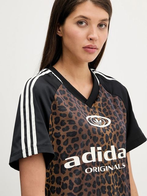 adidas Originals t-shirt STN FBALL damski kolor brązowy KA2671