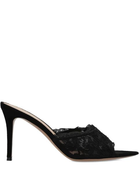 Gianvito Rossi lace heeled mules - Black - zdjęcie produktu nr 1