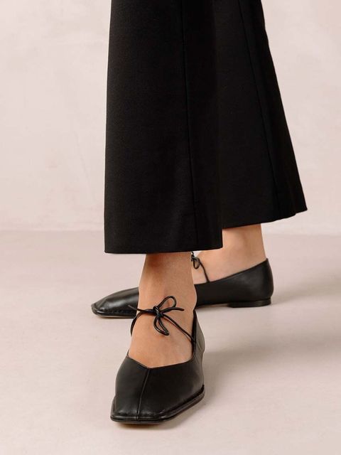 Alohas baleriny skórzane Sway kolor czarny S00191.25