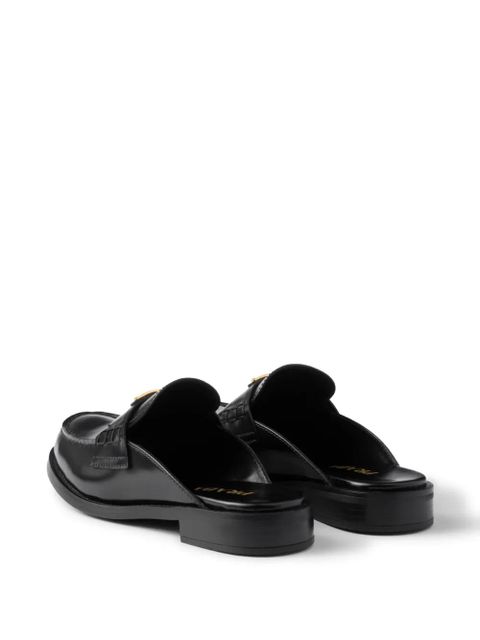 Prada brushed leather mules - Black