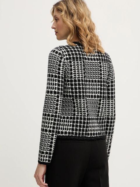 Twinset marynarka z dodatkiem wełny kolor biały jednorzędowa gładka 252TT3040