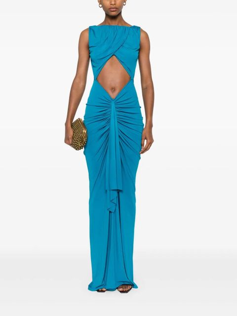 Christopher Esber bateu draped gown - Blue