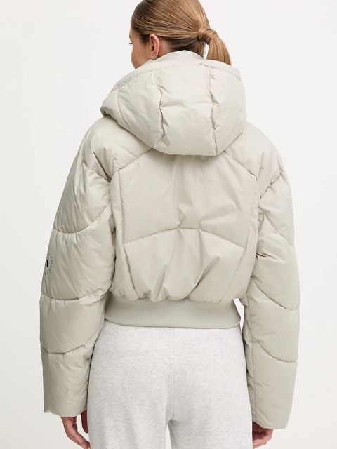 adidas by Stella McCartney kurtka ASMC Crop kolor beżowy zimowa oversize KA0645