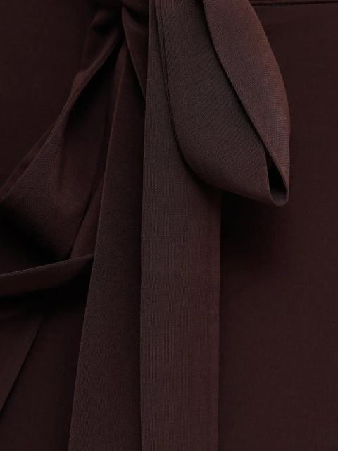 LEMAIRE tie-detail draped midi skirt - Brown