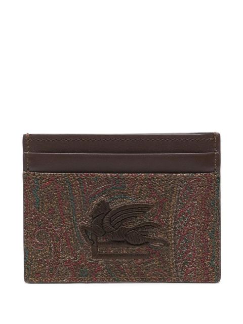 ETRO Pegaso-embroidered cardholder - Brown - zdjęcie produktu nr 1