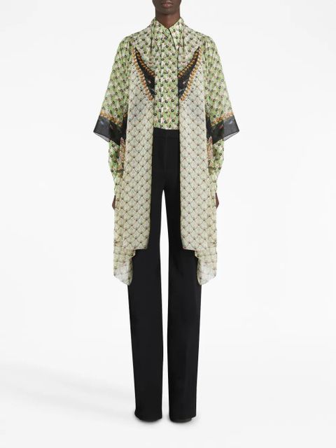 ETRO floral-print silk shrug shawl - Green - zdjęcie produktu nr 2