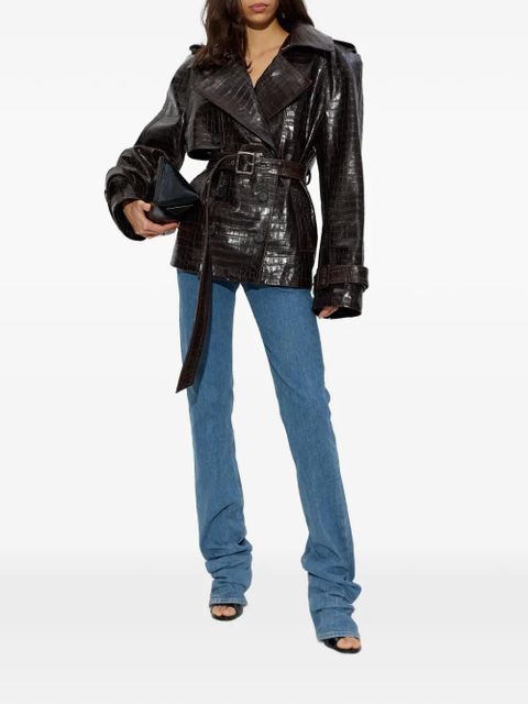 The Attico belted leather jacket - Brown - zdjęcie produktu nr 2