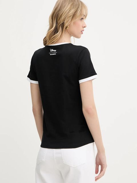 Karl Lagerfeld t-shirt bawełniany KL X DISNEY damski kolor czarny A3W17089