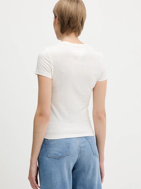 Tommy Jeans t-shirt bawełniany damski kolor beżowy DW0DW21550 - zdjęcie produktu nr 2