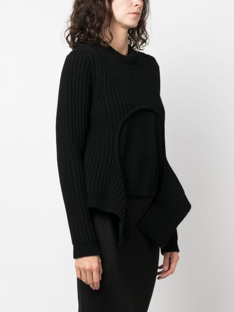 Off-White layered ribbed-knit jumper - Black