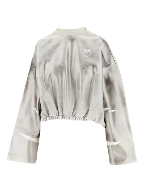 PINKO metallic-effect elasticated-hem sweatshirt - Silver - zdjęcie produktu nr 1